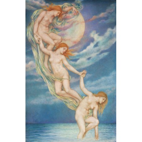  Obraz na płótnie 50x80cm Evelyn De Morgan Promienie księżyca zanurzające się w morzu