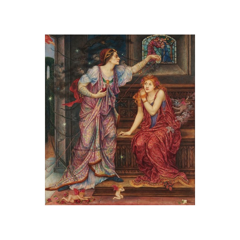  Obraz na płótnie 50x60cm Evelyn De Morgan Królowa Eleonora i piękna Rosamunda