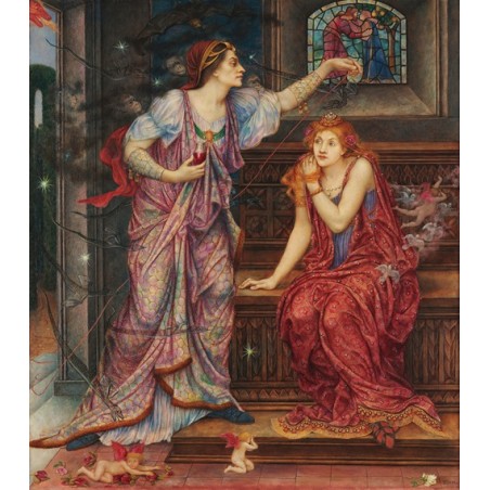 Obraz na płótnie 50x60cm Evelyn De Morgan Królowa Eleonora i piękna Rosamunda