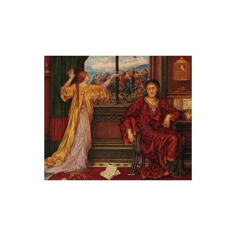  Obraz na płótnie 50x40cm Evelyn De Morgan Złota klatka