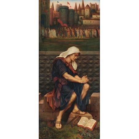  Obraz na płótnie 50x110cm Evelyn De Morgan Biedak który ocalił miasto