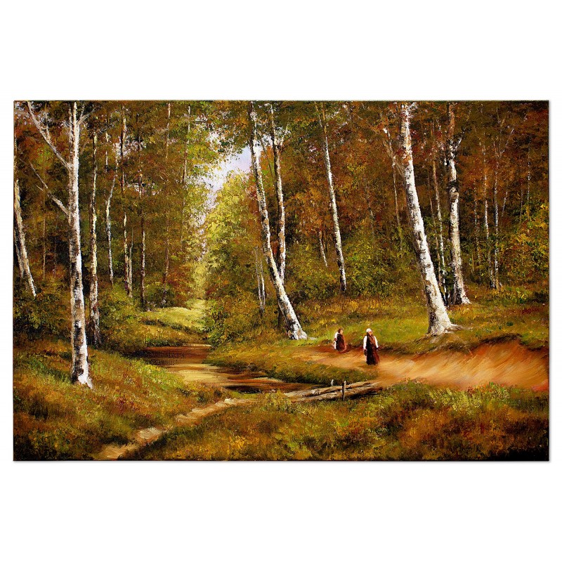 Obraz olejny ręcznie malowany Leśny strumyk 60x90cm