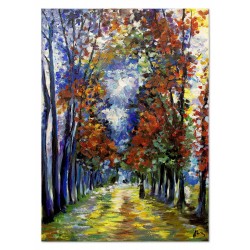 Obraz olejny ręcznie malowany Alejka w parku 50x70cm