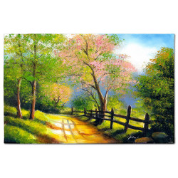  Obraz malowany Droga przez łąkę 60x90cm