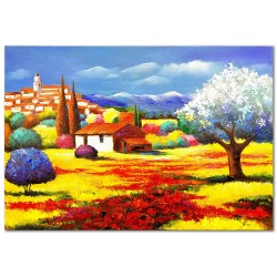 Obraz ręcznie malowany Włoski Pejzaż 60x90cm