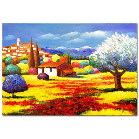  Obraz ręcznie malowany Włoski Pejzaż 60x90cm