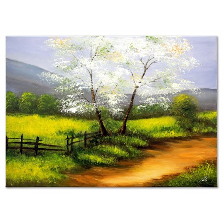Obraz ręcznie malowany Kwitnący zagajnik 50x70cm