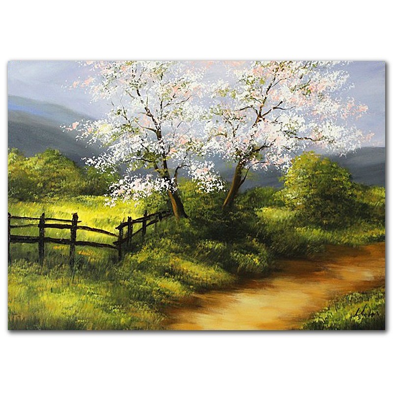  Obraz ręcznie malowany Kwitnący zagajnik 50x70cm