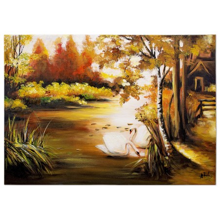 Obraz olejny ręcznie malowany Pejzaż 60x90cm