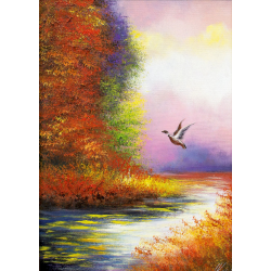  Obraz olejny ręcznie malowany Świt 50x70cm