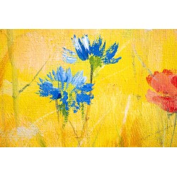  Obraz ręcznie malowany Czerwone maki na letniej łące 50x70cm