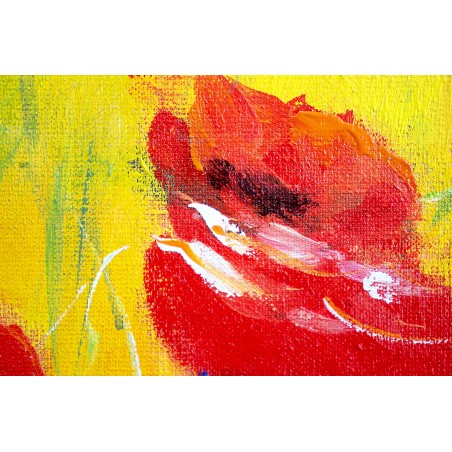  Obraz ręcznie malowany Czerwone maki na letniej łące 50x70cm