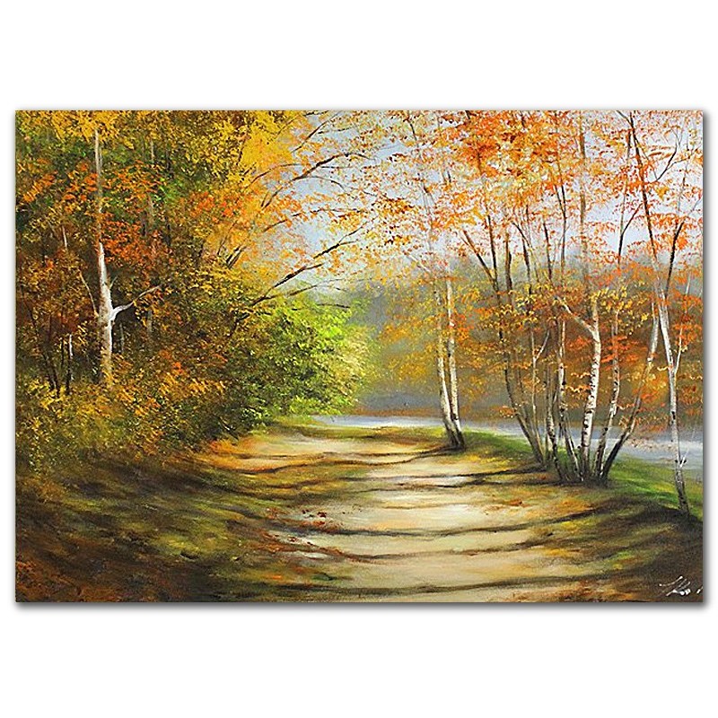  Obraz ręcznie malowany Leśna dróżka 50x70cm