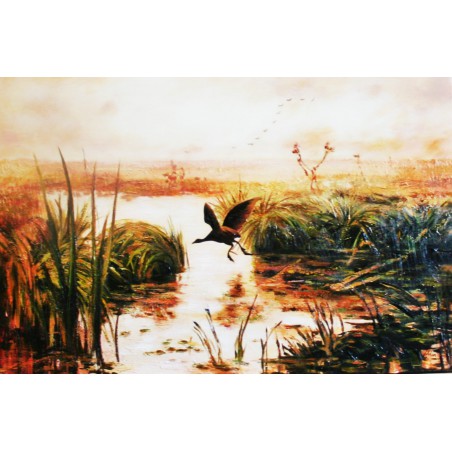  Obraz olejny ręcznie malowany Pejzaż 60x90cm