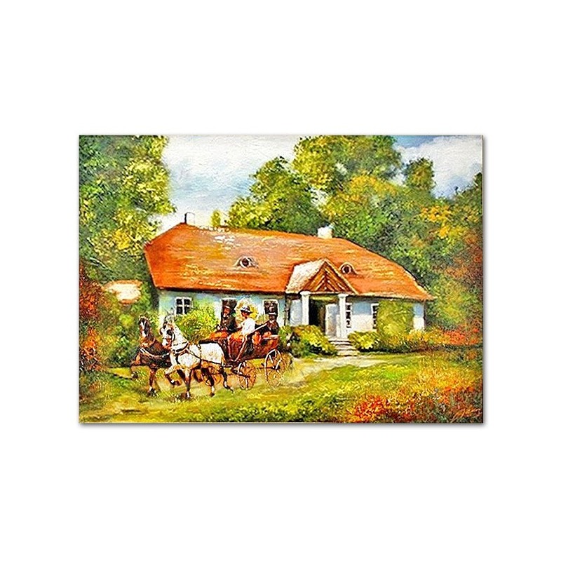  Obraz ręcznie malowany Dworek 50x70cm