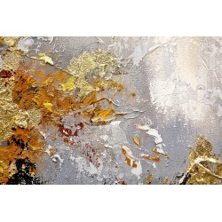  Obraz ręcznie malowany z elementami płatków złota Mgła 60x90cm