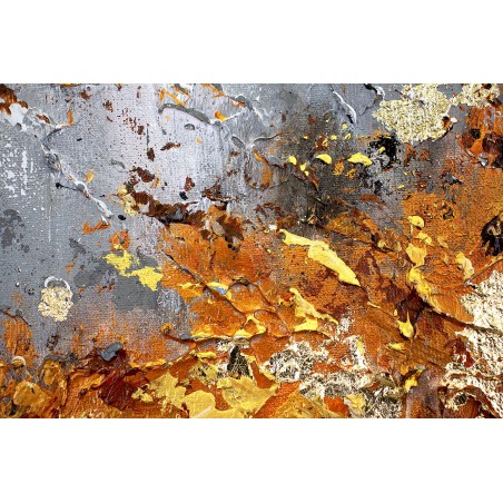  Obraz ręcznie malowany z elementami płatków złota Mgła 60x90cm