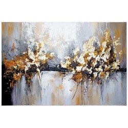  Obraz ręcznie malowany z elementami płatków złota Mgła 60x90cm