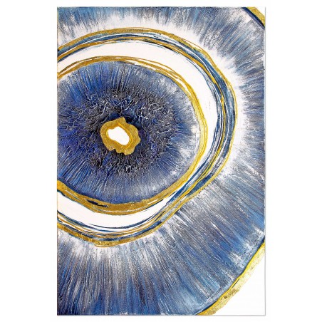 Obraz ręcznie malowany z elementami płatków złota Głębia 80x120cm