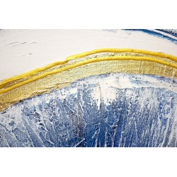 Obraz ręcznie malowany z elementami płatków złota Głębia 80x120cm
