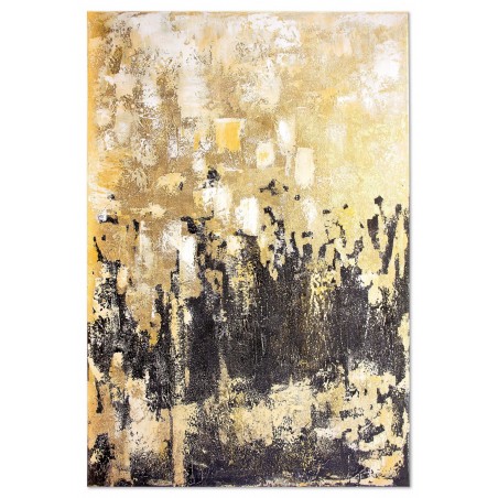 Obraz ręcznie malowany z elementami płatków złota Piasek 80x120cm