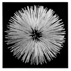  Obraz ręcznie malowany z płatkami srebra Płatek 90x90cm