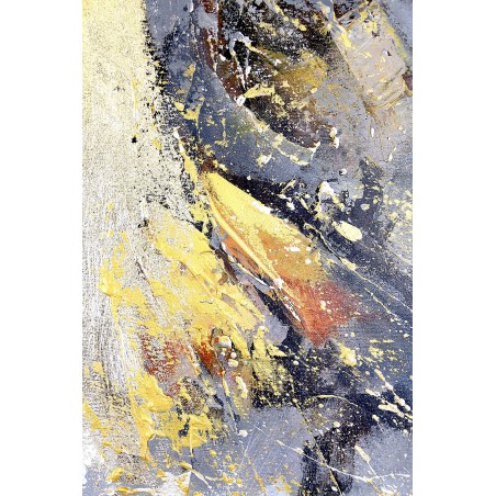  Obraz malowany z elementami płatków złota 80x120cm Dama w złotej sukni