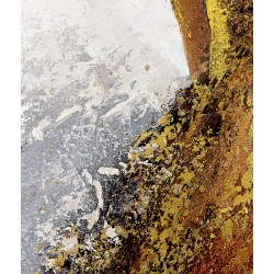  Obraz malowany z elementami płatków złota 80x120cm Dama w złotej sukni