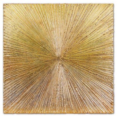  Obraz Z drobinkami złota LUX olejny ręcznie malowany 60x60cm Słońce