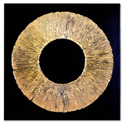  Obraz Z drobinkami złota LUX olejny ręcznie malowany 60x60cm Słońce