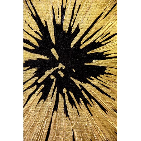  Obraz Z drobinkami złota LUX olejny ręcznie malowany 60x60cm Słońce