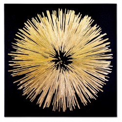  Obraz Z drobinkami złota LUX olejny ręcznie malowany 60x60cm Słońce