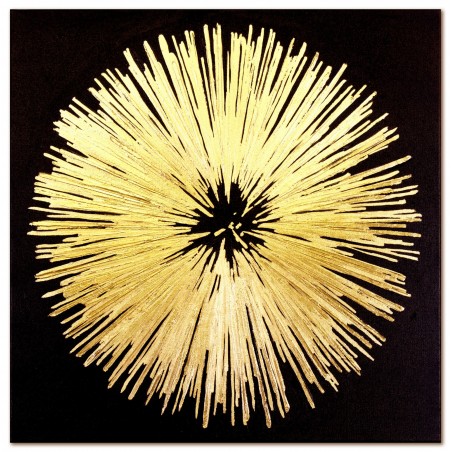  Obraz Z drobinkami złota LUX olejny ręcznie malowany 60x60cm Słońce