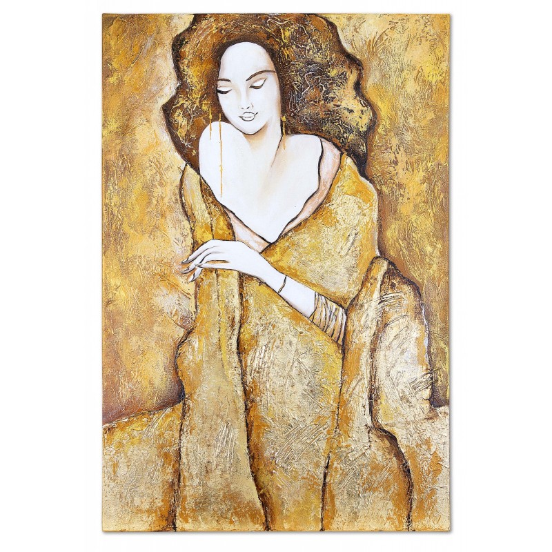  Obraz olejny ręcznie malowany 60x90cm Złota Kobieta