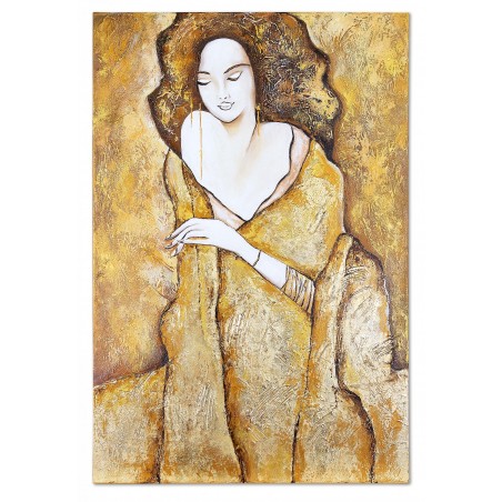  Obraz olejny ręcznie malowany 60x90cm Złota Kobieta