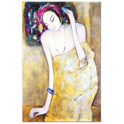  Obraz olejny ręcznie malowany 60x90cm Złota Kobieta