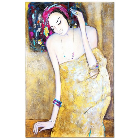  Obraz olejny ręcznie malowany 60x90cm Złota Kobieta