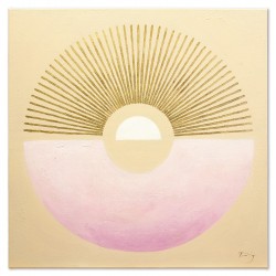 Obraz ręcznie malowany z drobinkami płatków złota 60x60cm