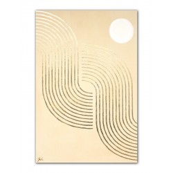  Obraz ręcznie malowany z drobinkami płatków złota 60x90cm