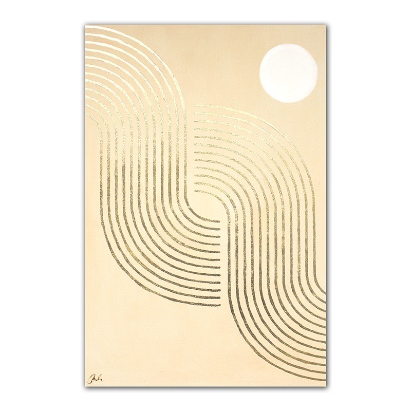  Obraz ręcznie malowany z drobinkami płatków złota 60x90cm