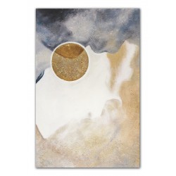  Obraz ręcznie malowany z elementami płatków złota BOHO 60x90cm