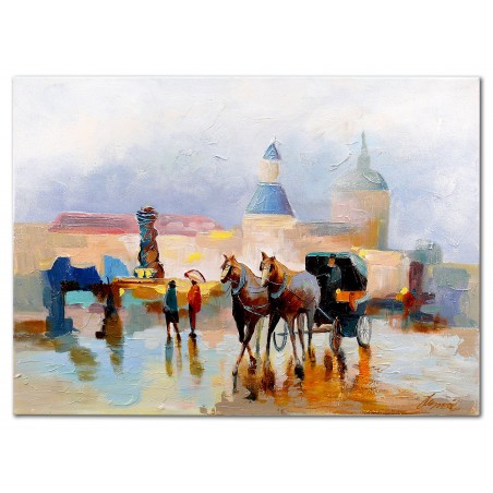  Obraz olejny ręcznie malowany 50x70cm Karawana