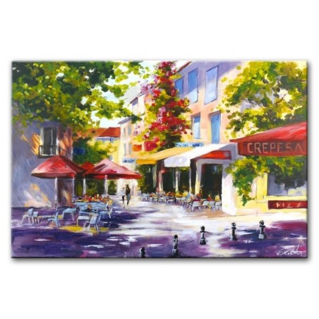  Obraz olejny ręcznie malowany 60x90cm Pogodny poranek w Paryżu