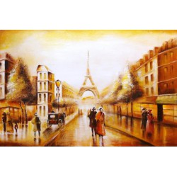  Obraz olejny ręcznie malowany 60x90cm Paryż oblany słońcem