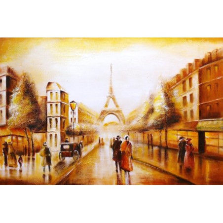  Obraz olejny ręcznie malowany 60x90cm Paryż oblany słońcem