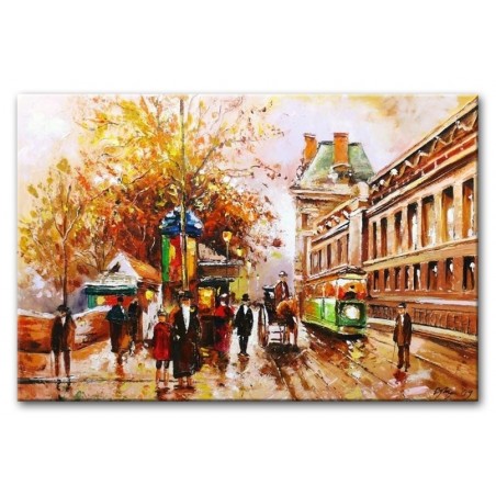 Obraz olejny ręcznie malowany 60x90cm Jesienna alejka