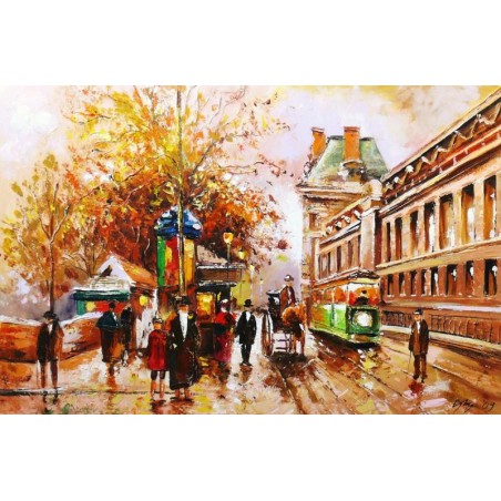  Obraz olejny ręcznie malowany 60x90cm Jesienna alejka