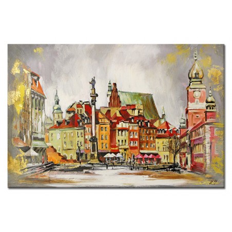  Obraz olejny ręcznie malowany 60x90cm Bajeczne miasteczko