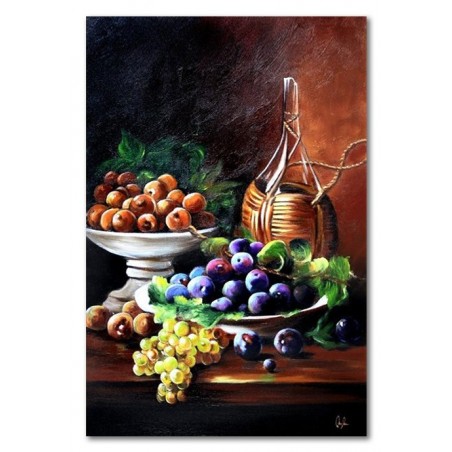  Obraz malowany Śliwki na stole 60x90cm