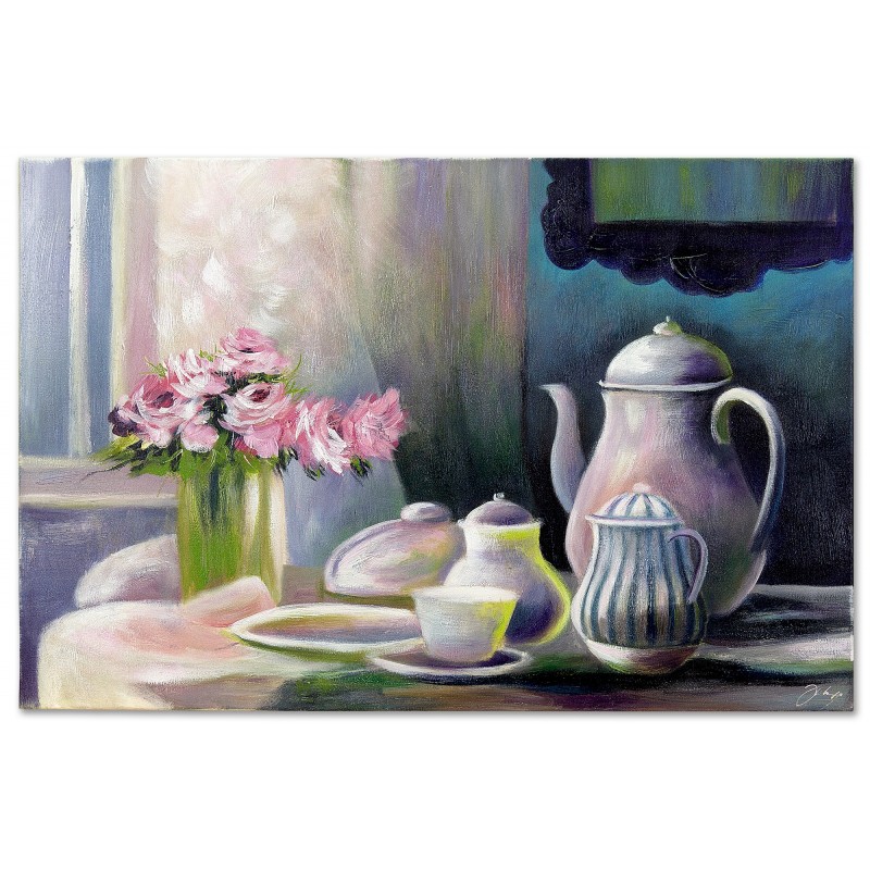  Obraz olejny ręcznie malowany dzbanek 60x90 cm